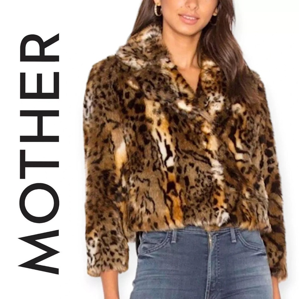 NWT MOTHER faux fur boxy jacket